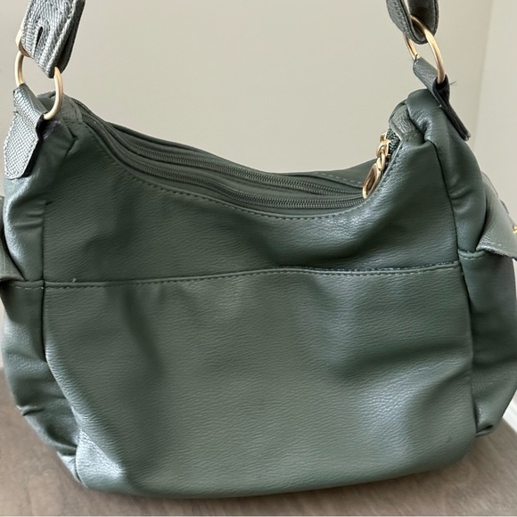 Time and Tru Women's Multi-Compartment Faye Hobo Handbag, Green - Picture 4 of 13